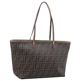 FENDI Zucca Canvas Tote Bag PVC Braun Schwarz Auth 196868