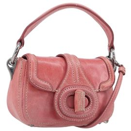 Borsa a mano PRADA in pelle 2way Rosa Argento Auth 197313V