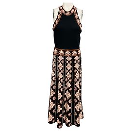 Autre Marque Cara Cara Vintage Scarf Black Sandrinna Kleid