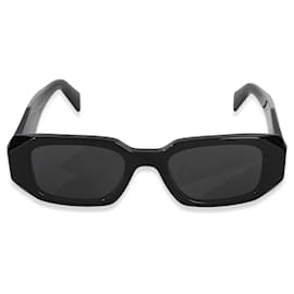 Prada Black Acetate Square Frame Symbole Sunglasses
