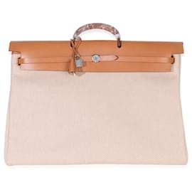 Hermès Ecru Beige Naturel Criss Viking Hunter Sable Herbag Zip Cabine 50 Tasche