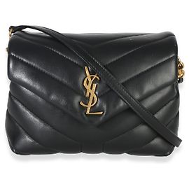 Saint Laurent Black Y Quilted Calfskin Monogram Toy Loulou Crossbody