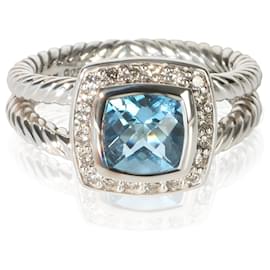 David Yurman Petite Albion Ring aus Sterlingsilber, Topas und Diamant