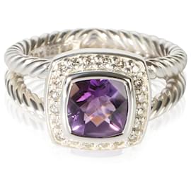 David Yurman Petite Albion Ring aus Sterlingsilber, Amethyst und Diamant