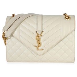 Borsa Satchel Monogram Small in pelle Grain De Poudre Beige Mixed Triquilt Saint Laurent