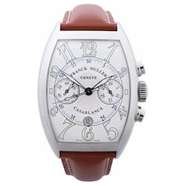 FRANCK MULLER Casablanca Chronograph 8885CCCDT 1876 SS & Leather AT Uhr mit silbernem Zifferblatt