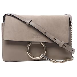 Chloé Borsa a tracolla Chloe Faye in camoscio e pelle Beige
