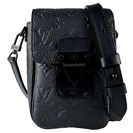 Borsa a tracolla Louis Vuitton in pelle nera