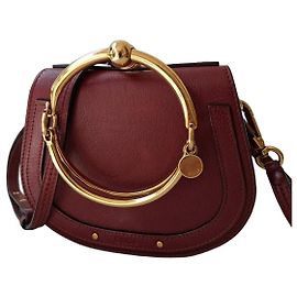 Chloé Nile Schultertasche in Bordeaux Leder