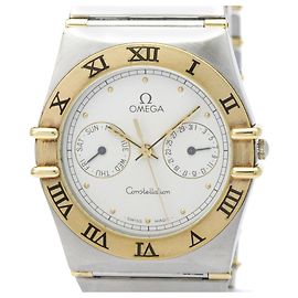 OMEGA Constellation 18K Gold Steel Quartz Mens Watch