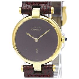 Cartier Must Vendome Vermeil Gold Plated Quartz Damenuhr 590004