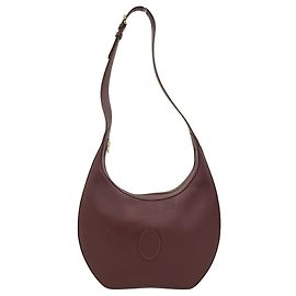 Cartier Must Line Hobo Bag aus Bordeaux-Leder