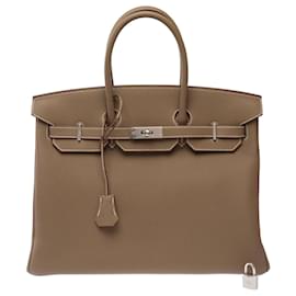 Hermès HERMES Birkin 35 Tasche aus Étoupe Leder - 103844