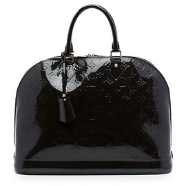 Borsa Louis Vuitton Monogram Vernis Alma GM Blu