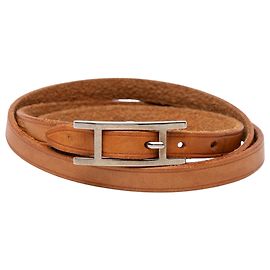 Pulsera Triple Tour Hapi 3 MM en piel Swift marrón Hermès