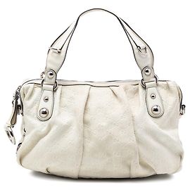 Borsa Satchel Gucci Guccissima Icon Bit Bianca