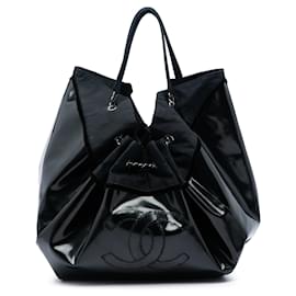 Borsa Tote Chanel Large Patent Stretch Spirit Cabas Nera