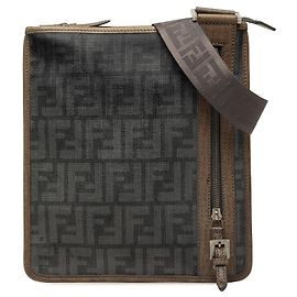 Borsa Messenger Piatta Fendi Zucca Spalmati Nera