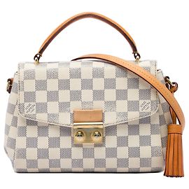 Borsa Satchel Louis Vuitton Damier Azur Croisette Bianca