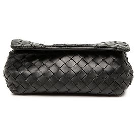 Pouch con patta Intrecciato Bottega Veneta nera