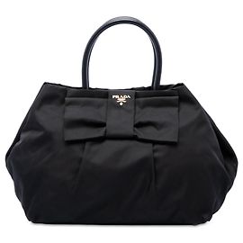 Borsa a mano Prada Tessuto Fiocco con fiocco nera