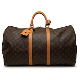 Sac de voyage Louis Vuitton Monogram Keepall 55 Marron