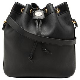 Dior Beuteltasche mit Kordelzug aus honeycomb beschichtetem Canvas in Schwarz