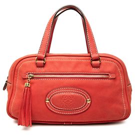 Borsa a mano LOEWE Nubuck Anagram Madrid con frange rossa