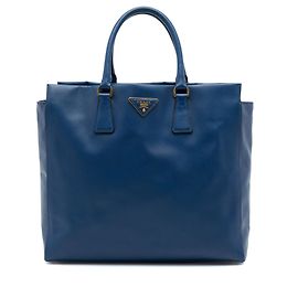 Borsa Tote Aperta Prada Saffiano Lux Blu