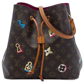 Bolsa Bucket Louis Vuitton Monogram Love Lock Neonoe MM Castanha