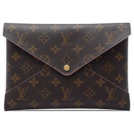 Borsa a pochette Louis Vuitton Monogram Pochette Kirigami GM marrone