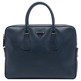 Borsa business Prada Saffiano blu