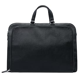Prada Business-Tasche aus Saffiano-Leder in Schwarz mit Front-Reißverschlusstasche