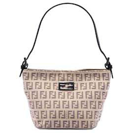 Borsa a mano Fendi Zucchino Canvas marrone