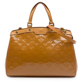 Louis Vuitton Monogram Vernis Brea MM Satchel Gelb