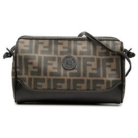 Borsa crossbody Fendi Zucca in tela rivestita marrone