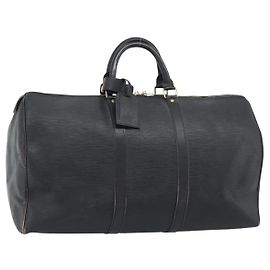 LOUIS VUITTON Epi Keepall 50 Boston Bag Black M42962 LV