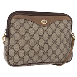 GUCCI GG Supreme Shoulder Bag PVC Beige Gold 97 02 068
