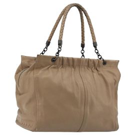 BOTTEGA VENETA INTRECCIATO Tote Bag Leather Beige