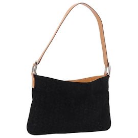 Céline CELINE C Macadam Canvas Hand Bag Suede Black Silver