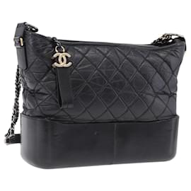CHANEL Bolso Matelassé Gabrielle Deux de Piel de Cordero Negro Gold CC