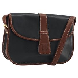 Céline CELINE Schultertasche Leder Schwarz Braun