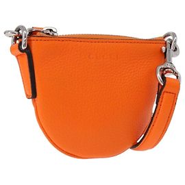 GUCCI Shoulder Pouch Web Sherry Line Leather Orange Silver 821831