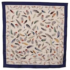 Hermès HERMES Carre 90 Schal PLUMES Seide Blau