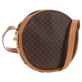 Céline CELINE Macadam Canvas Shoulder Bag PVC Leather Brown Gold