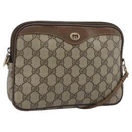 GUCCI GG Supreme Schultertasche PVC Beige Gold 40 02 068