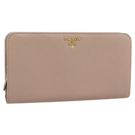 PRADA Cartera larga piel Saffiano Rosa Tono Dorado