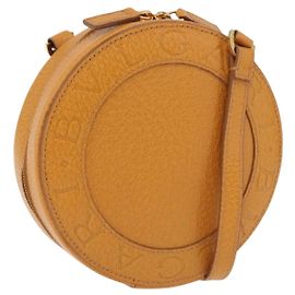 Bulgari BVLGARI Shoulder Bag Leather Brown Gold