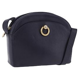Céline CELINE Shoulder Bag Leather Navy Gold