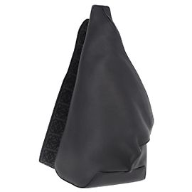 LOEWE Anton Sling Shoulder Bag Leather Black Silver